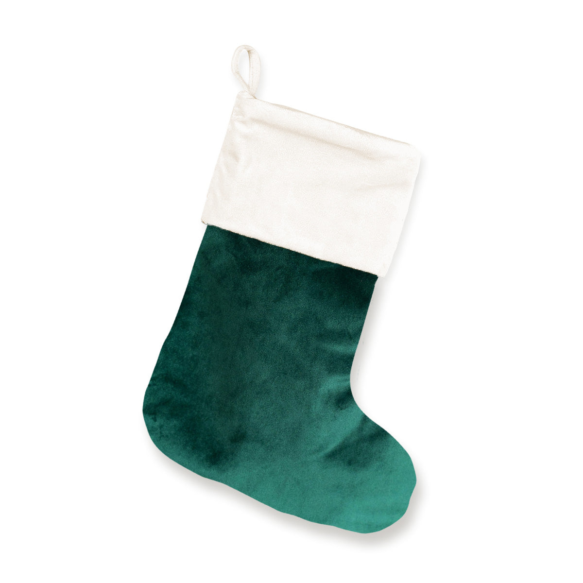 Green Velvet Holiday Stocking with Monogram