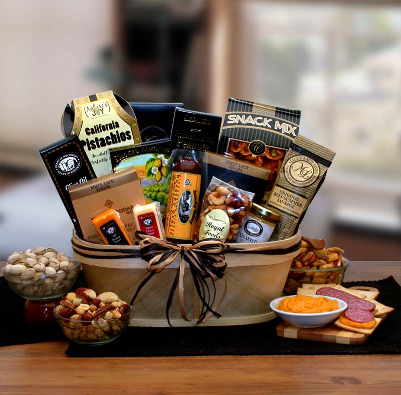 Gourmet Nut & Sausage Gift Basket