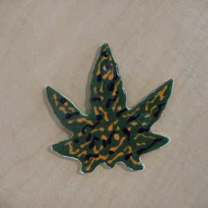 Cannabis Leaf Ceramic Holiday Ornament