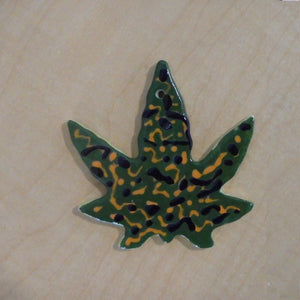 Cannabis Leaf Ceramic Holiday Ornament