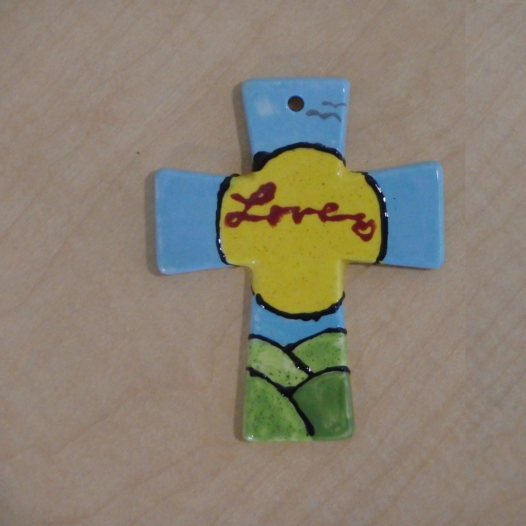 Cross Ceramic Holiday Ornament