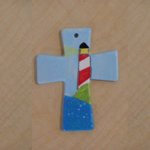 Cross Ceramic Holiday Ornament