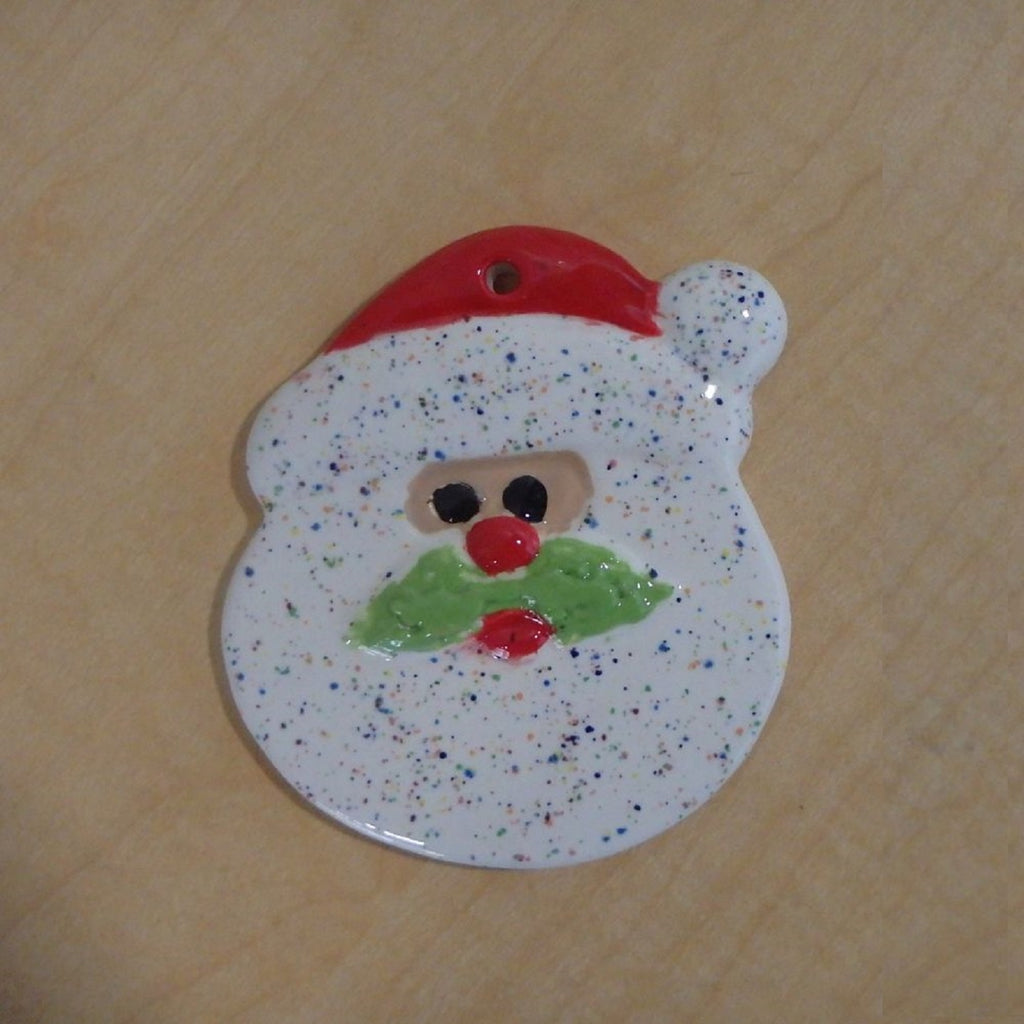 Santa Face Ceramic Holiday Ornament