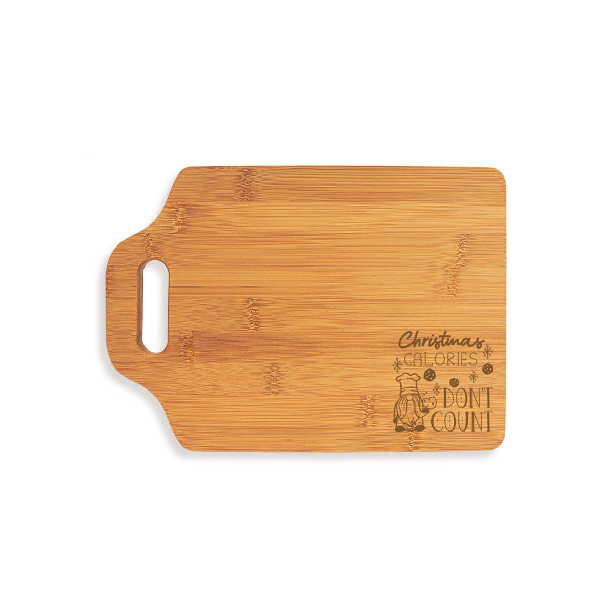 "Christmas Calories Don't Count" Small Bamboo Cutting Board