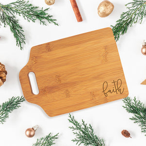 "Faith" Small Bamboo Cutting Board