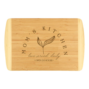 "Mom's Kitchen" Bamboo Cutting Board