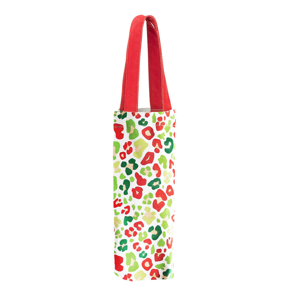 Festive Leopard Fabric Wine Tote Bag