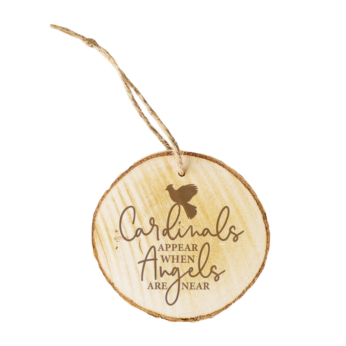 "Cardinals Appear When Angels Are Near" Flat Wood Holiday Ornament