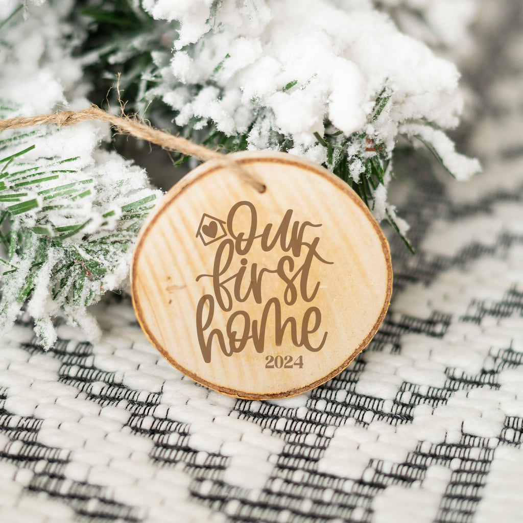 "Our First Home 2024" Flat Wood Holiday Ornament