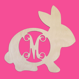 Bunny Wood Monogram ~ 18.75 x 18