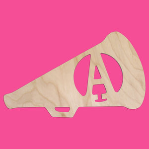 Cheer Megaphone Wood Monogram ~ 22 x 12.25