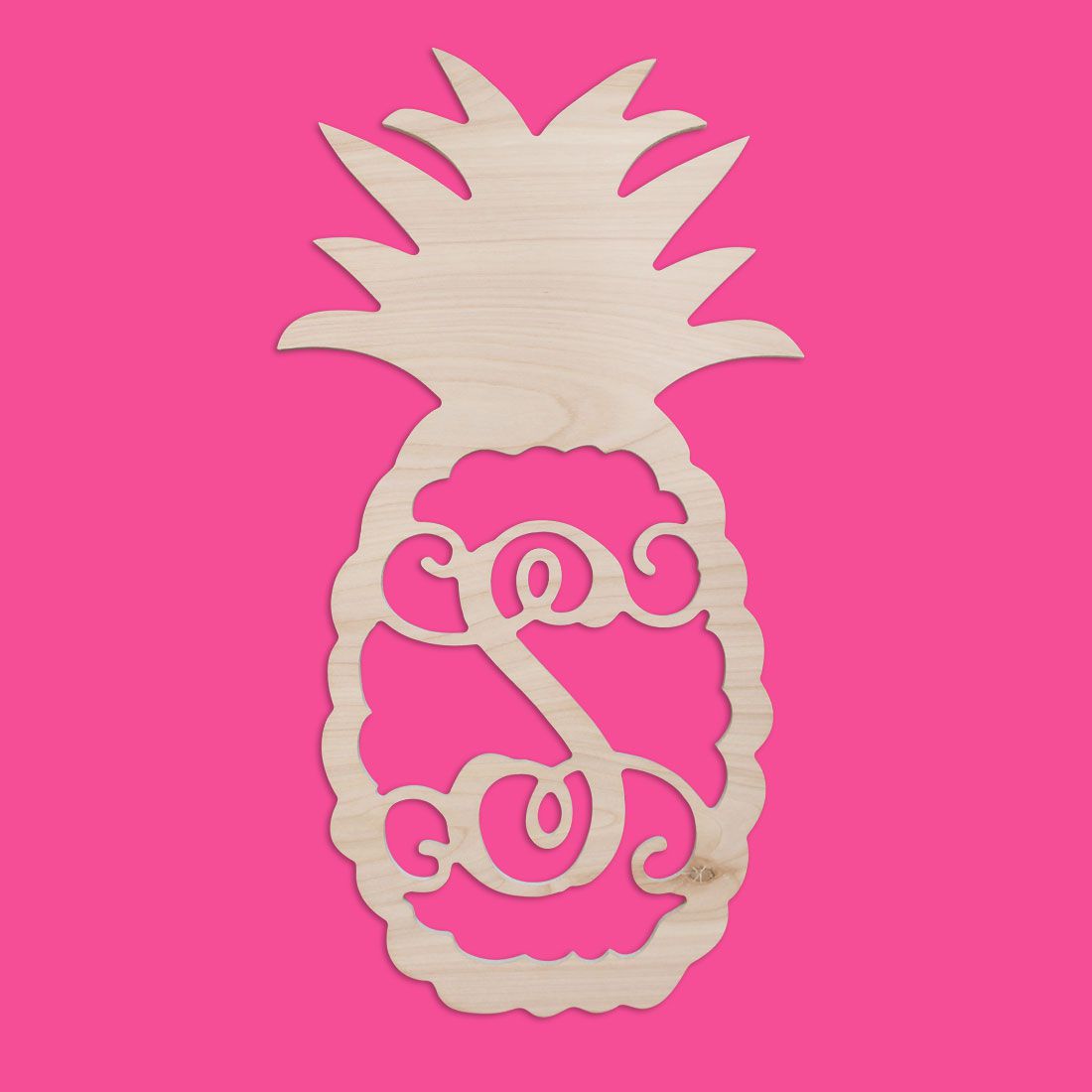 Pineapple Wood Monogram ~ 12 x 22