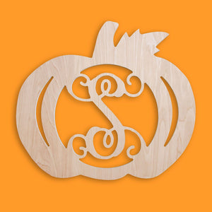 Pumpkin Wood Monogram ~ 20 x 18