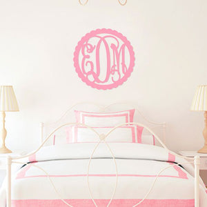 Personalized Scallop Edge Wood Monogram ~ 22 in. dia.