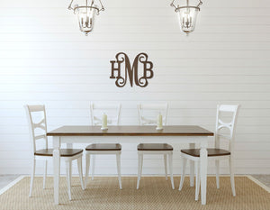 Three Initials Classic Vine Monogram ~ 14" high