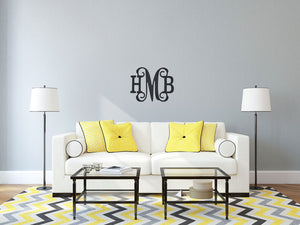 Three Initials Classic Vine Monogram ~ 14" high