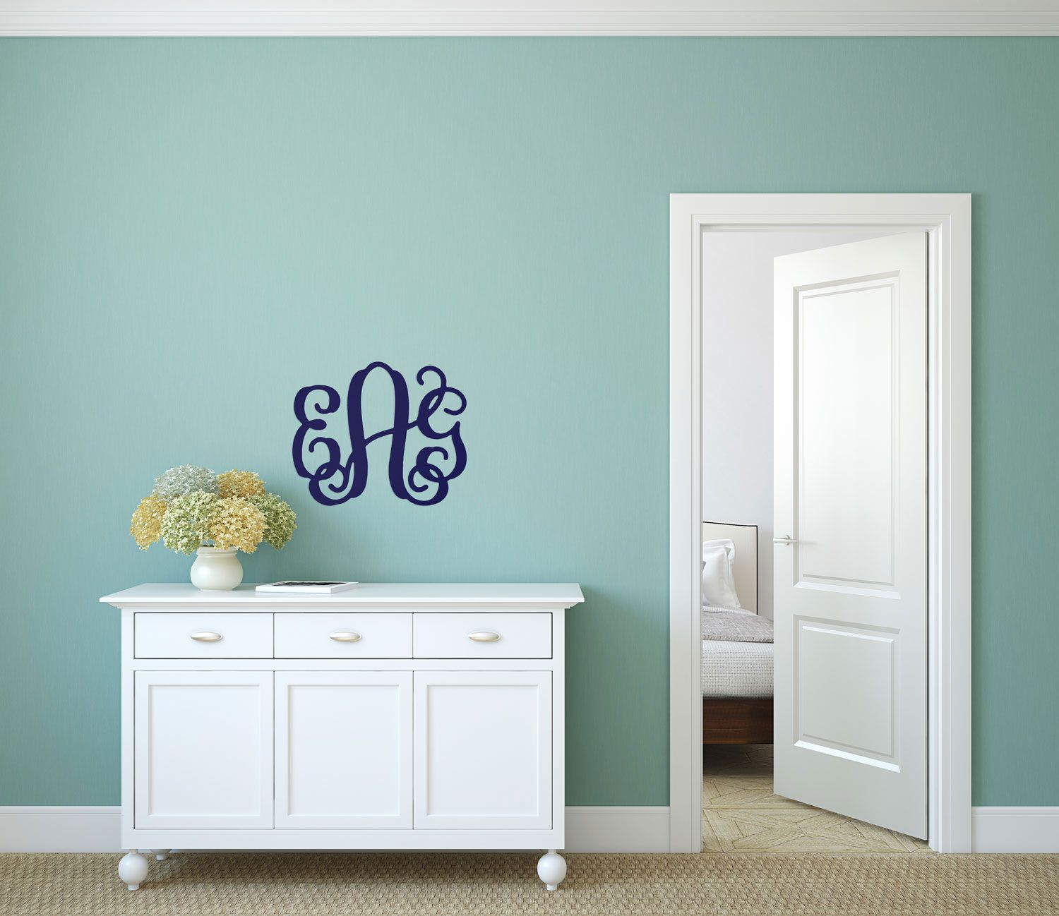 Three Initials Vine Monogram ~ 18" high