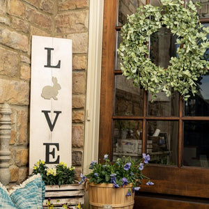 Multi-Season LOVE Porch Sign with Interchangeable Shapes ready-to-paint project kit - 11 x 36