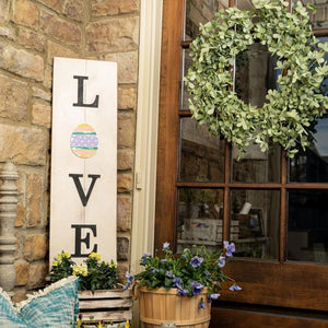 Multi-Season LOVE Porch Sign with Interchangeable Shapes ready-to-paint project kit - 11 x 36