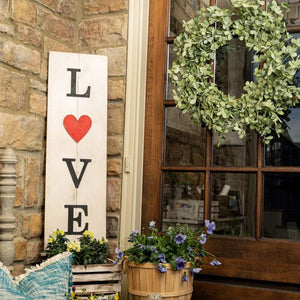 Multi-Season LOVE Porch Sign with Interchangeable Shapes ready-to-paint project kit - 11 x 36