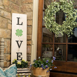 Multi-Season LOVE Porch Sign with Interchangeable Shapes ready-to-paint project kit - 11 x 36