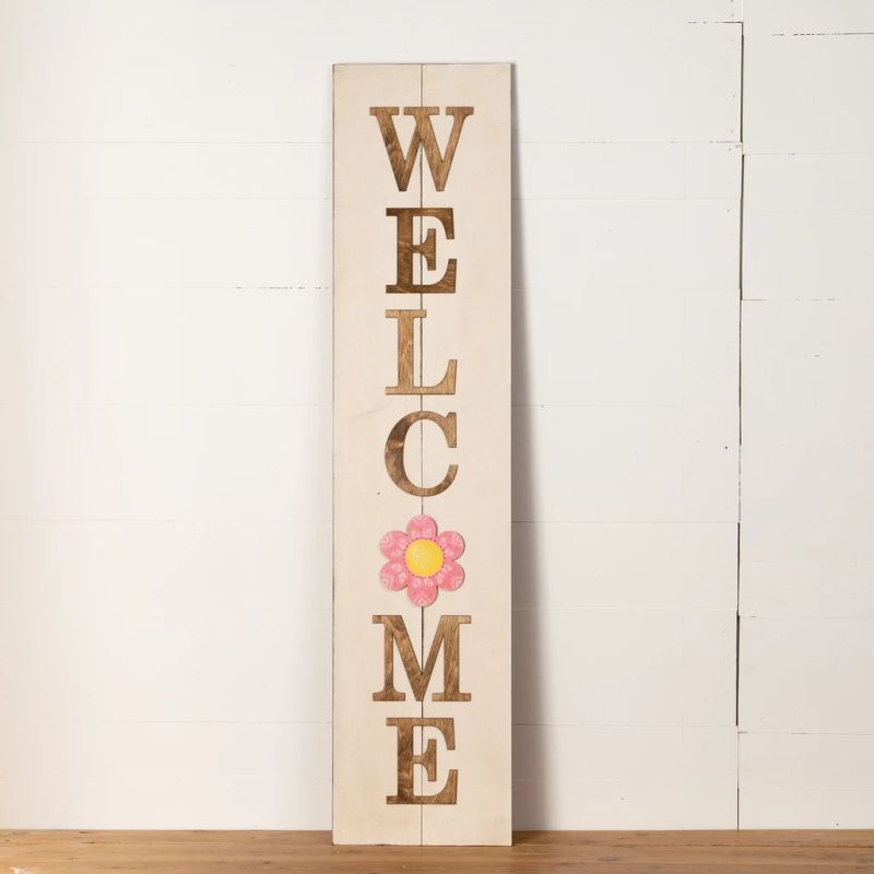 Multi-Season WELCOME Porch Sign with Interchangeable Shapes ready-to-paint project kit - 11 x 48